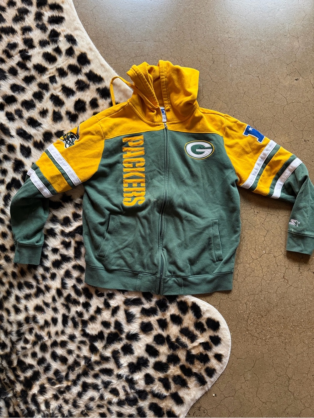 STARTER Green & Gold Green Bay Packers Zip Hoodie